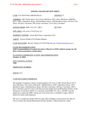 04 C14-2024-0160 - 1000 Red River Street; District 9 - Staff ...